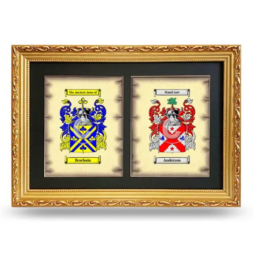 Double Coat of Arms Framed - Gold