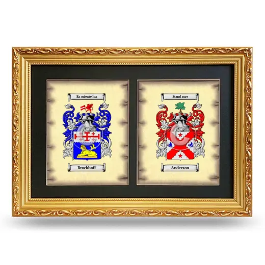 Double Coat of Arms Framed - Gold