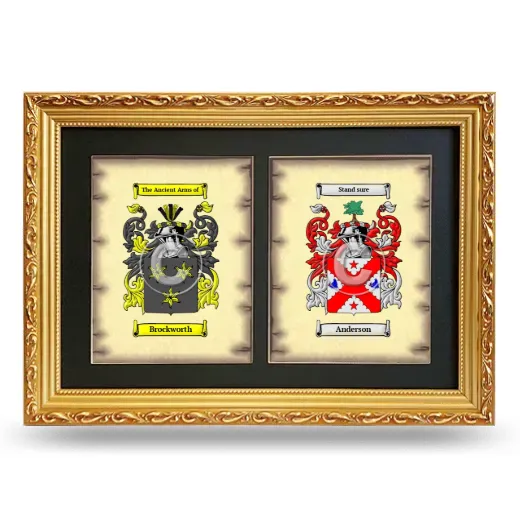 Double Coat of Arms Framed - Gold