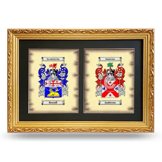 Double Coat of Arms Framed - Gold