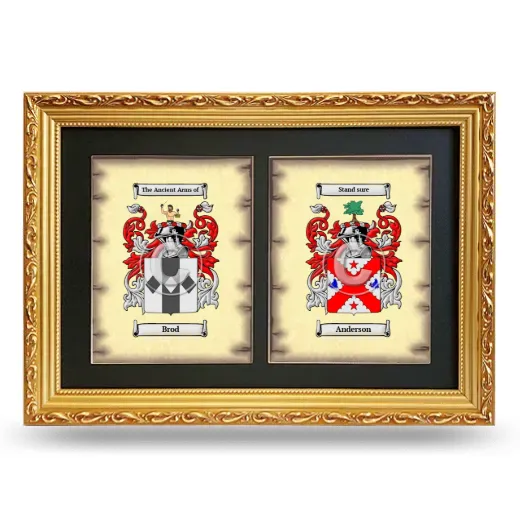 Double Coat of Arms Framed - Gold