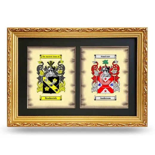 Double Coat of Arms Framed - Gold