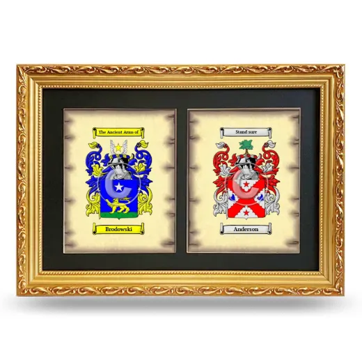 Double Coat of Arms Framed - Gold
