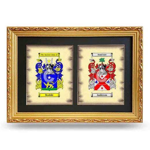 Double Coat of Arms Framed - Gold