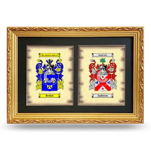 Double Coat of Arms Framed - Gold