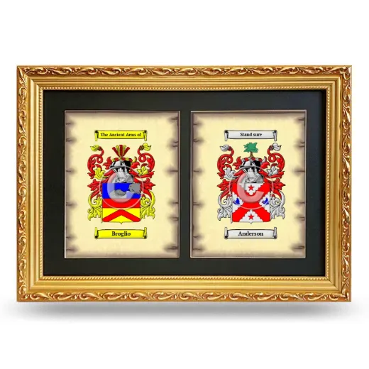 Double Coat of Arms Framed - Gold