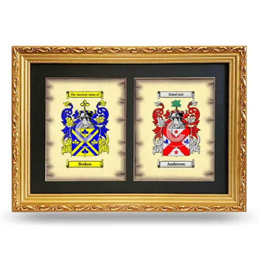 Double Coat of Arms Framed - Gold