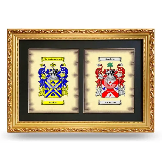 Double Coat of Arms Framed - Gold