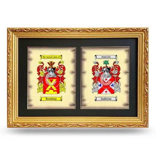 Double Coat of Arms Framed - Gold