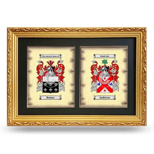 Double Coat of Arms Framed - Gold