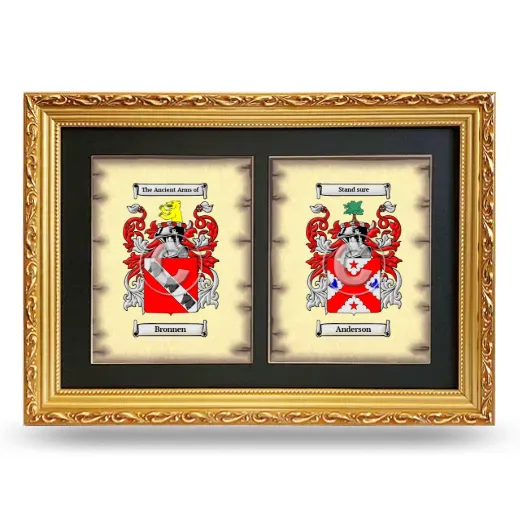 Double Coat of Arms Framed - Gold