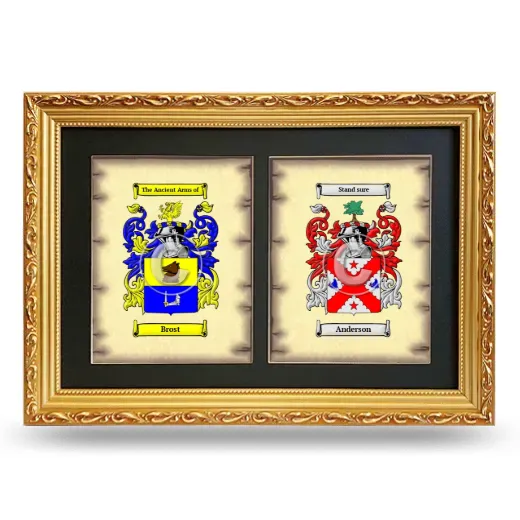 Double Coat of Arms Framed - Gold