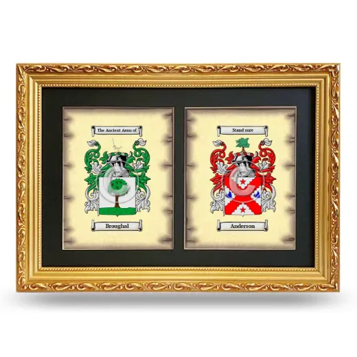 Double Coat of Arms Framed - Gold