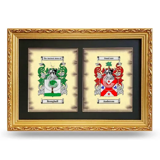 Double Coat of Arms Framed - Gold