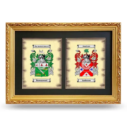 Double Coat of Arms Framed - Gold