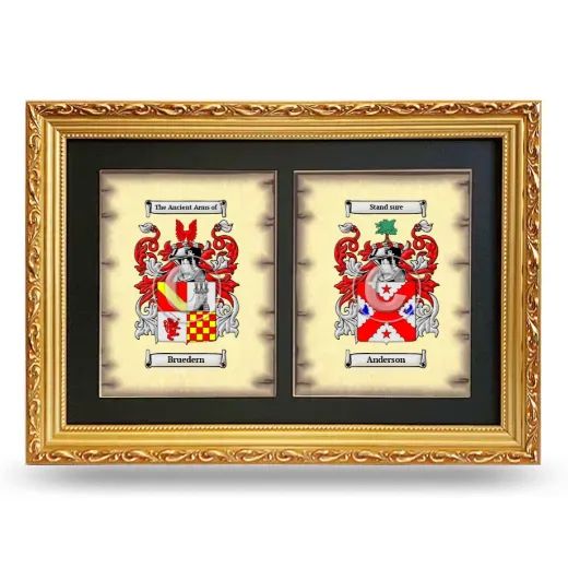 Double Coat of Arms Framed - Gold