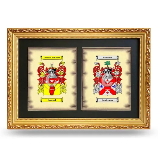 Double Coat of Arms Framed - Gold