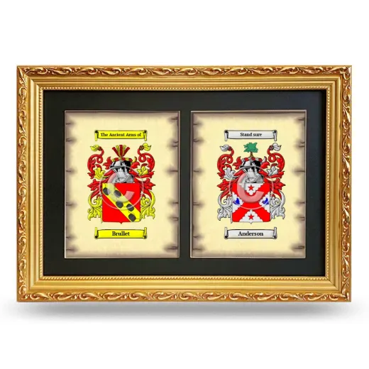 Double Coat of Arms Framed - Gold