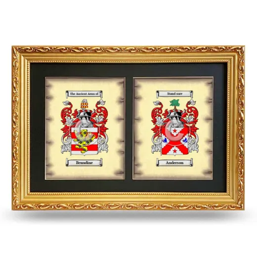 Double Coat of Arms Framed - Gold