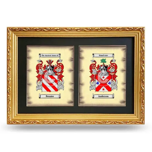 Double Coat of Arms Framed - Gold