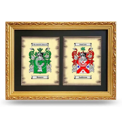 Double Coat of Arms Framed - Gold