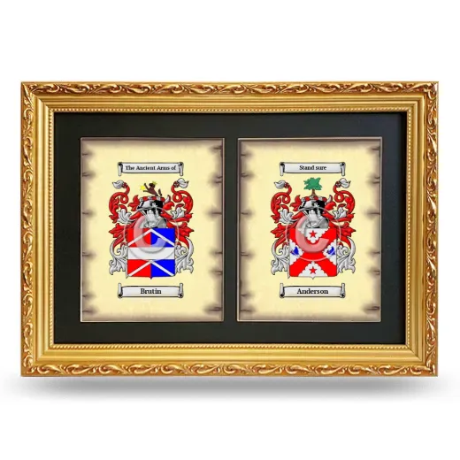 Double Coat of Arms Framed - Gold