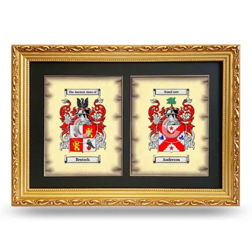 Double Coat of Arms Framed - Gold