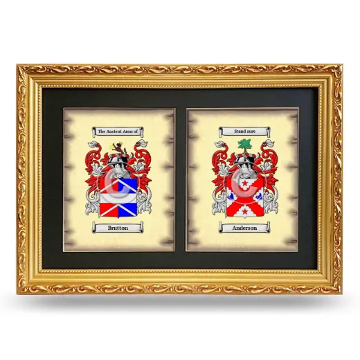 Double Coat of Arms Framed - Gold