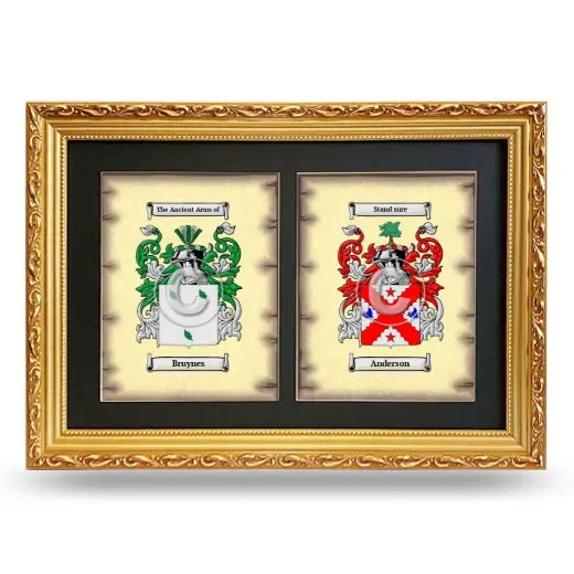 Double Coat of Arms Framed - Gold