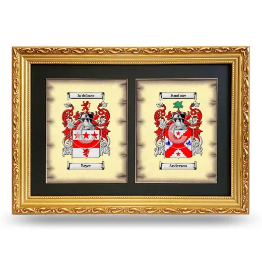 Double Coat of Arms Framed - Gold