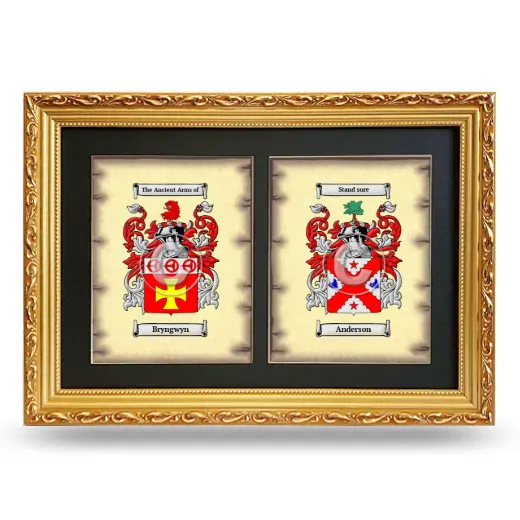 Double Coat of Arms Framed - Gold