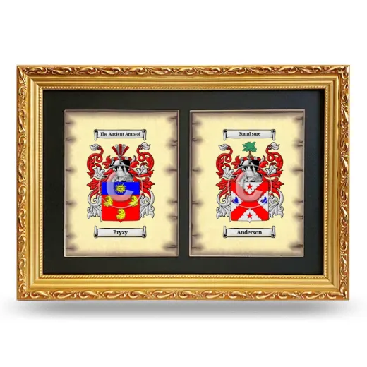 Double Coat of Arms Framed - Gold