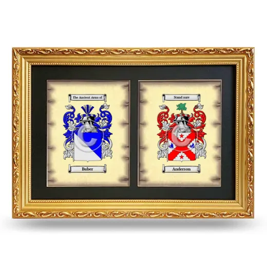Double Coat of Arms Framed - Gold
