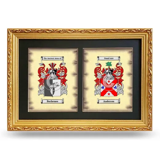 Double Coat of Arms Framed - Gold