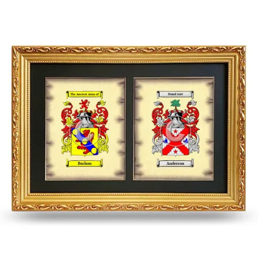 Double Coat of Arms Framed - Gold
