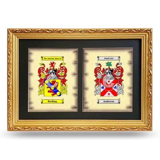 Double Coat of Arms Framed - Gold
