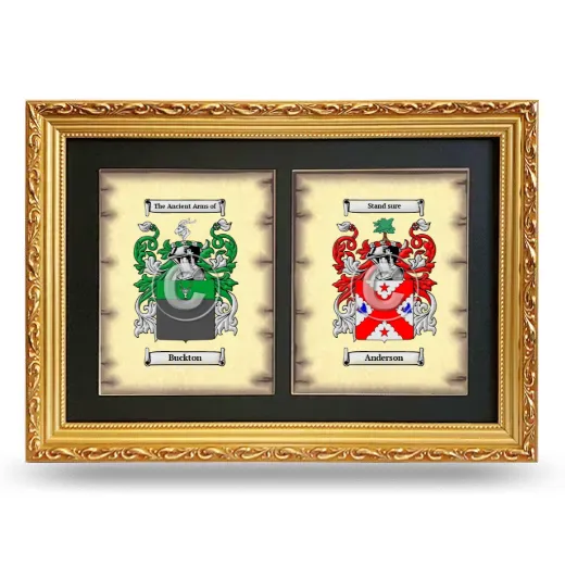 Double Coat of Arms Framed - Gold