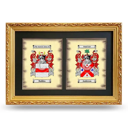 Double Coat of Arms Framed - Gold