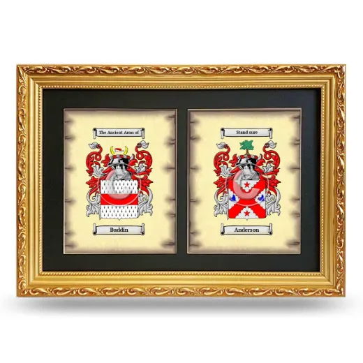 Double Coat of Arms Framed - Gold