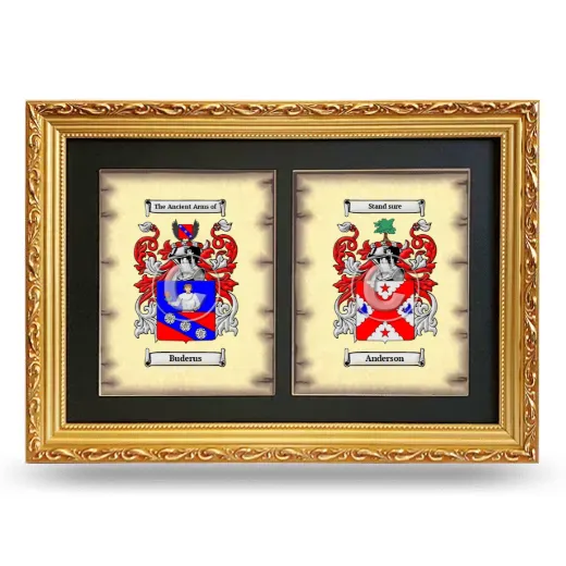 Double Coat of Arms Framed - Gold