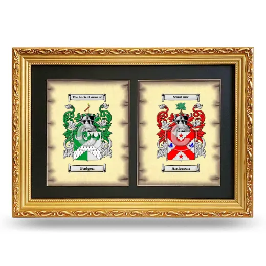Double Coat of Arms Framed - Gold
