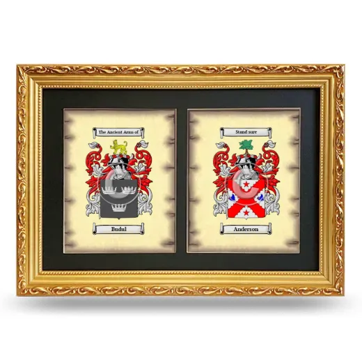 Double Coat of Arms Framed - Gold