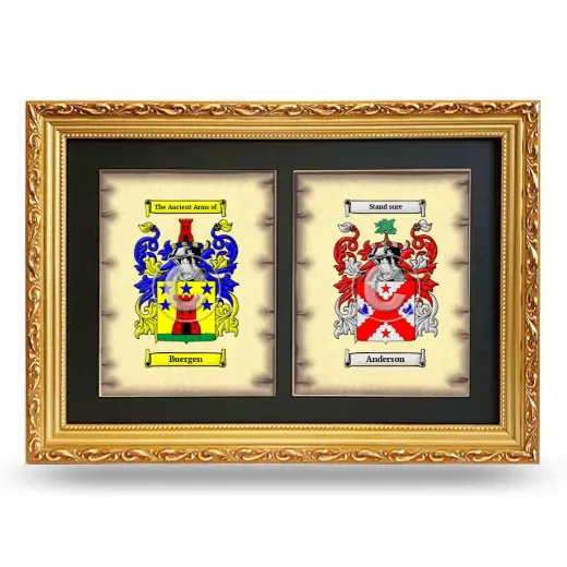 Double Coat of Arms Framed - Gold