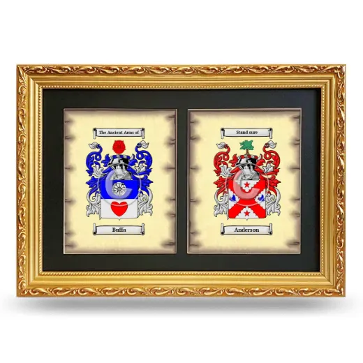 Double Coat of Arms Framed - Gold