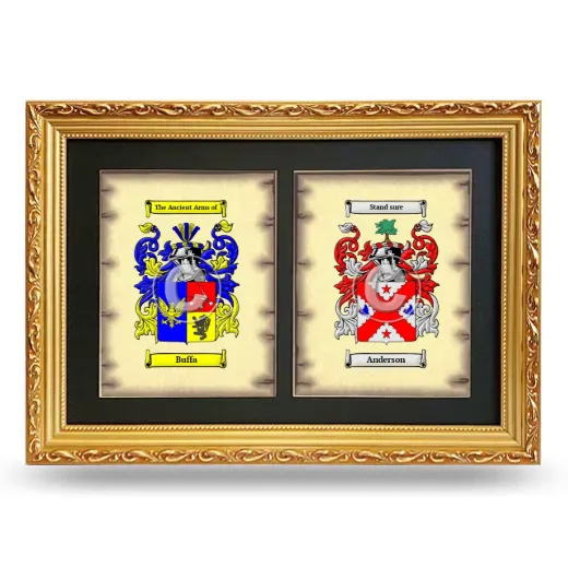 Double Coat of Arms Framed - Gold