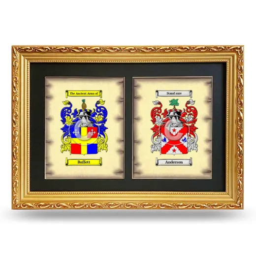 Double Coat of Arms Framed - Gold