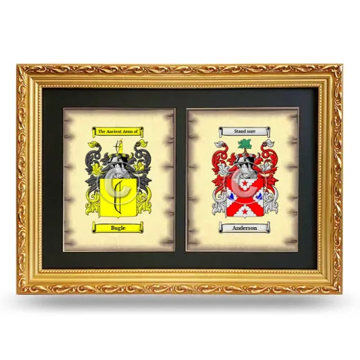 Double Coat of Arms Framed - Gold