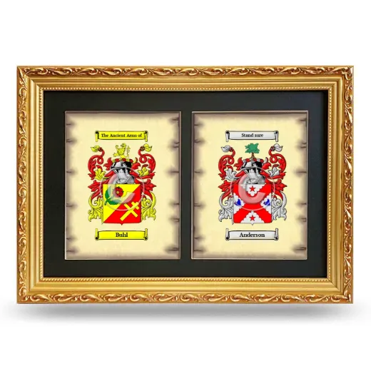 Double Coat of Arms Framed - Gold