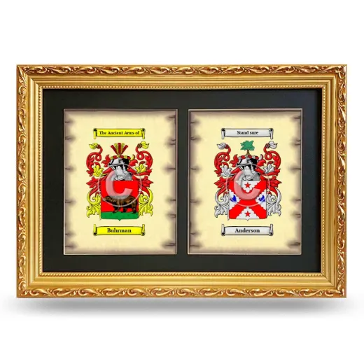Double Coat of Arms Framed - Gold
