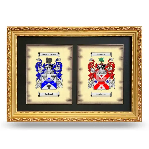 Double Coat of Arms Framed - Gold
